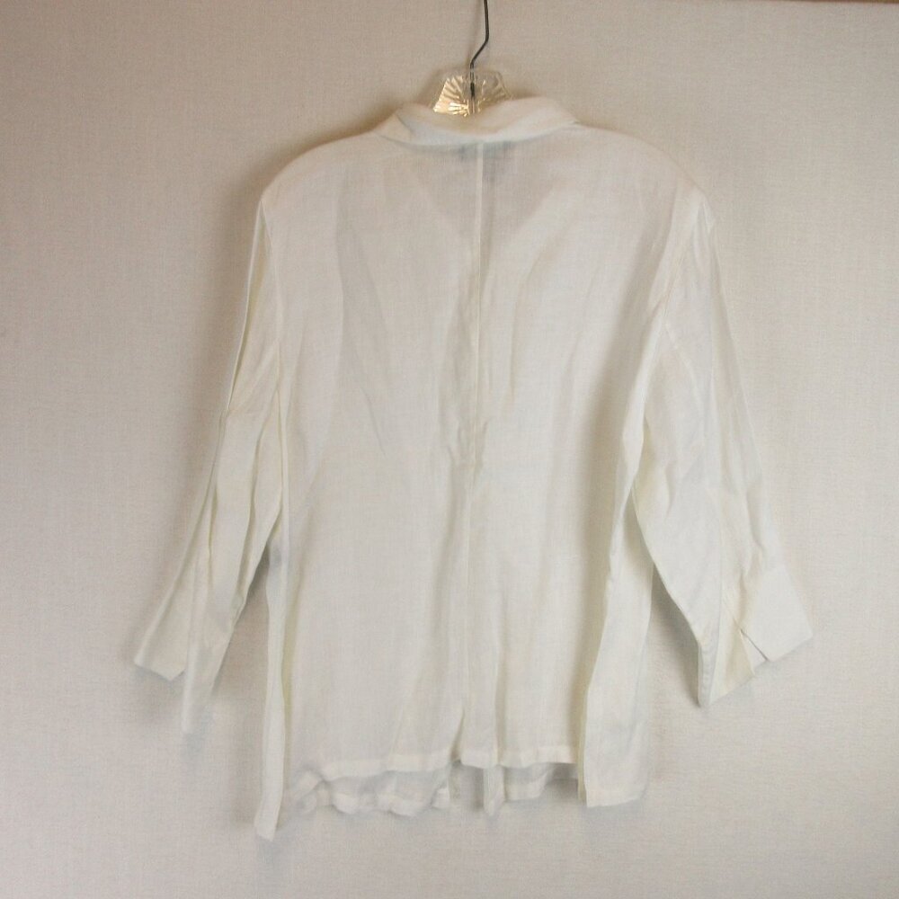 Lauren Ralph Lauren Linen 3/4 Sleeve Button Down Shirt Size XL White - Picture 6 of 11